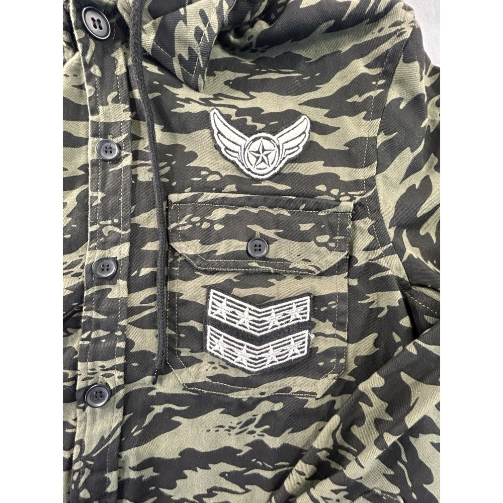 Eighty Eight Hoodie Button Front Camo Green‎ Shirt Men's Small NWT - Picture 2 of 13